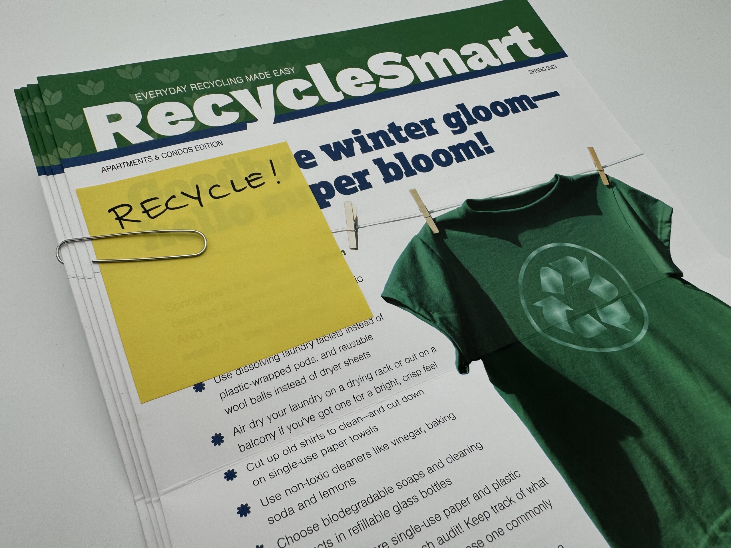 Can I recycle paper with staples, sticky notes, or paper clips?